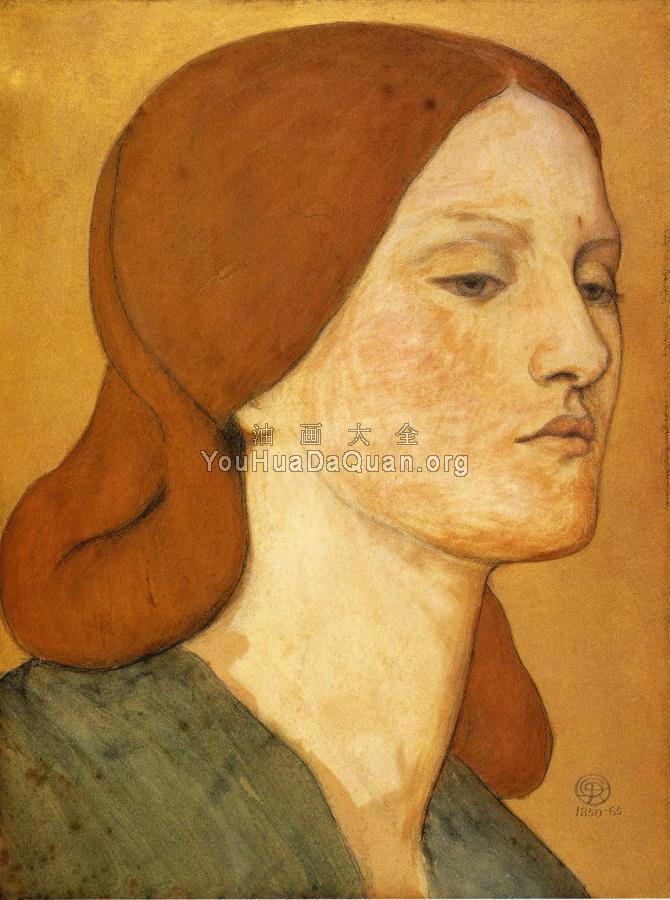 Portrait of Elizabeth Siddal - 但丁·加百利·罗塞蒂